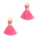 Mini Kwastje 1.2cm - Gold-magenta pink